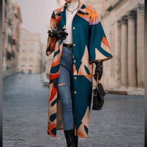 Abstract, tropical leaf light jacket